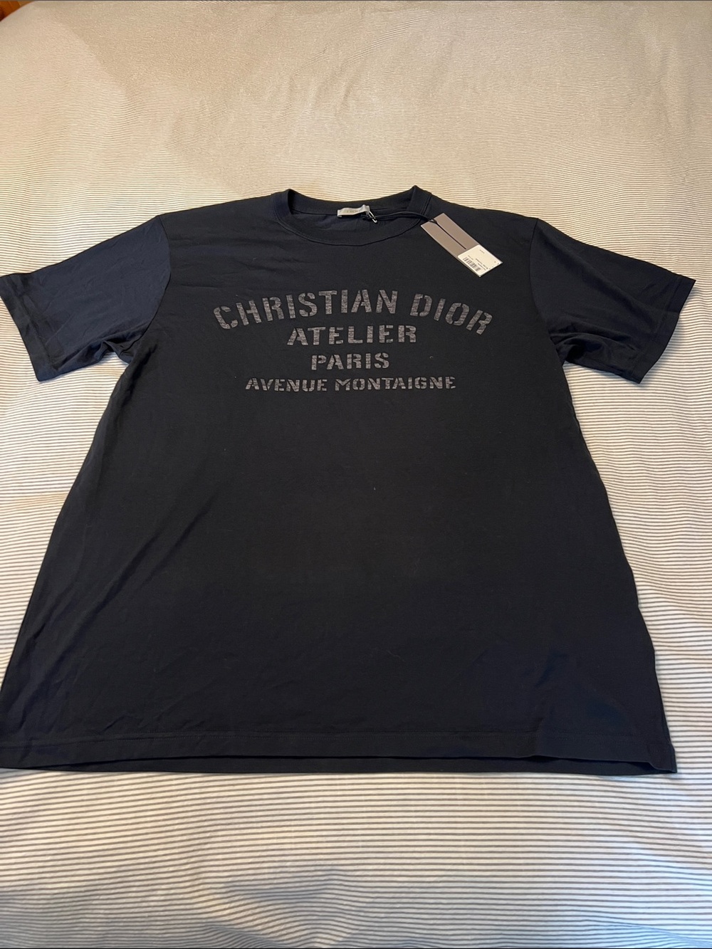 Dior midnight blue Tonal 'Christian Dior Atelier Paris' Short Sleeve Tee